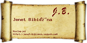 Jenet Bibiána névjegykártya